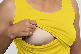 Tehotenské oblečenie - Tielko na dojčenie Yellow (M) - 10793353_