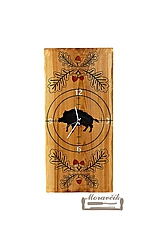 Hodiny - Drevené hodiny s poľovníckym motívom Diviak - 10795627_