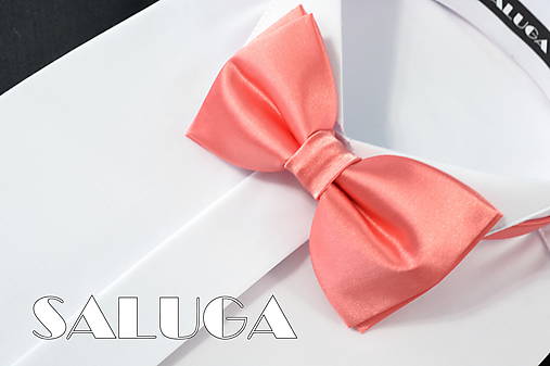 Detské doplnky - Detský koralový motýlik - coralový - lososový - 10796784_