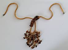 Náhrdelníky - Šitý korálkový náhrdelnik z minerálu Tigrie oko - 10795178_