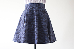 Sukne - Camo Blue Skater Skirt - 10799373_