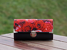 Peňaženky - Peněženka Červená růže, 12 karet, na fotky - 10798011_