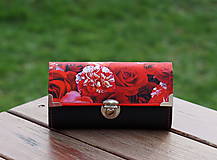 Peňaženky - Peněženka Růže Červená, 18 karet, na fotky - 10798022_