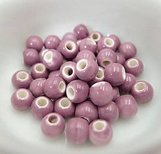 Korálky - KE101 Keramická korálka 6 mm (Ružovo - fialová) - 10797226_