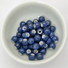 Korálky - KE101 Keramická korálka 6 mm (Tmavo modrá) - 10797400_