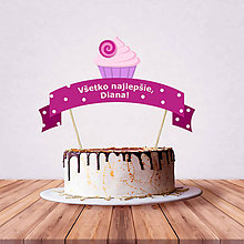 Dekorácie - Zápich na tortu - cupcake (cukríkový) - 10797196_