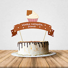 Dekorácie - Zápich na tortu - cupcake (čokoládový) - 10797197_