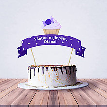 Dekorácie - Zápich na tortu - cupcake (cukríkový 2) - 10797199_