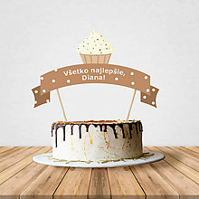 Dekorácie - Zápich na tortu - cupcake (stracciatella) - 10797200_