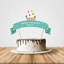 Dekorácie - Zápich na tortu - cupcake (lentilkový) - 10797201_