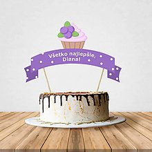 Dekorácie - Zápich na tortu - cupcake (čučoriedkový) - 10797205_