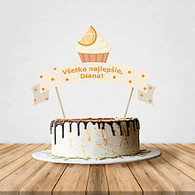Dekorácie - Zápich na tortu - cupcake (pomarančový) - 10797207_