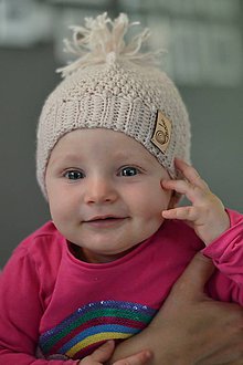 Detské čiapky - Detská čiapka ORGANIC MERINO: púdrová - 10799877_
