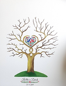 Obrazy - Wedding tree VI - svadobný strom folk - 10801712_