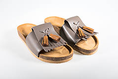 Ponožky, pančuchy, obuv - Korkáče Grey tassels - 10803156_