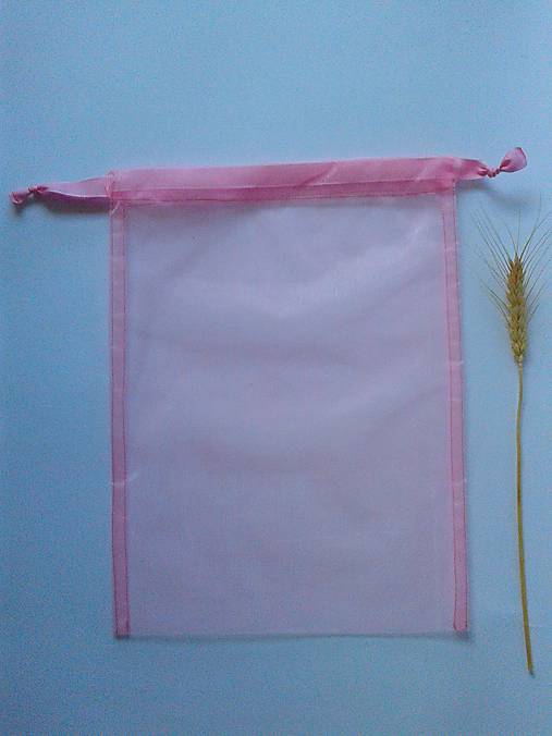  - Transparentné vrecúška so stužkou (Ružové vrecúško s ružovou stužkou) - 10804501_