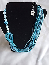 Náhrdelníky - Modrý náhrdelník s opalitom - 10806822_