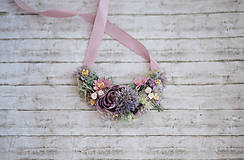 Romantický kvetinový náhrdelník  Lúka- fialový