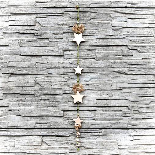  - Drevená Girlanda Hviezdy – Natur - 10806071_