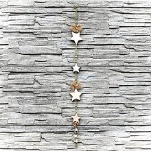 Dekorácie - Drevená girlanda Hviezdy - natur - 10806071_