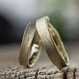 Prstene - Na vlne času  (verzia v zlate s jemnou štruktúrou) - 10809405_