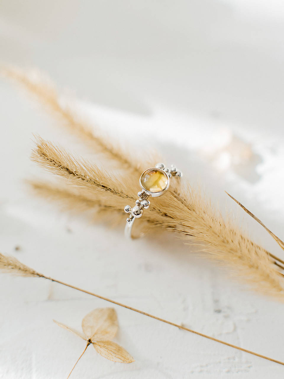 Strieborný ligotavý prsteň s citrínom - Bokeh Citri