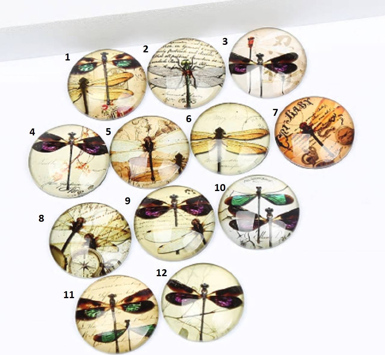 KA101 Kabošon vintage vážky 12 mm