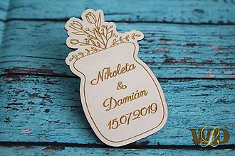 Darčeky pre svadobčanov - Svadobné magnetky "džbán" - 10810921_