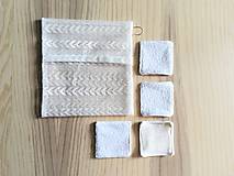 Úžitkový textil - Súprava kozmetických tampónov so sieťkou na pranie (4 x bambus / bavlna froté) - 10812562_