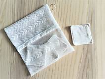 Úžitkový textil - Súprava kozmetických tampónov so sieťkou na pranie (4 x bambus / bavlna froté) - 10812568_
