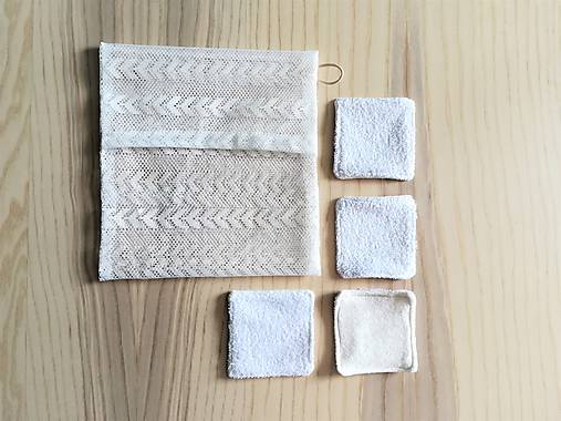 Súprava kozmetických tampónov so sieťkou na pranie (4 x bambus / bavlna froté)
