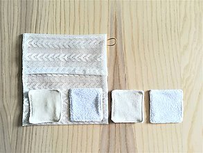 Úžitkový textil - Súprava kozmetických tampónov so sieťkou na pranie (mix 2 x 2) - 10812563_