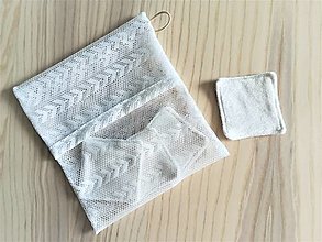 Úžitkový textil - Súprava kozmetických tampónov so sieťkou na pranie - 10812568_