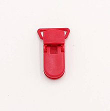 Polotovary - KL101 Klip na dudlíky plastový 2,5 cm (Červený) - 10815130_