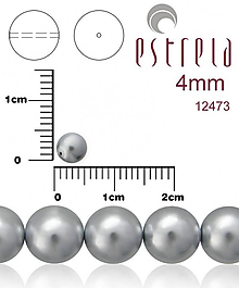 Korálky - Voskované perly zn.Estrela (12473 - šedá) 4mm, bal.31ks - 10814649_