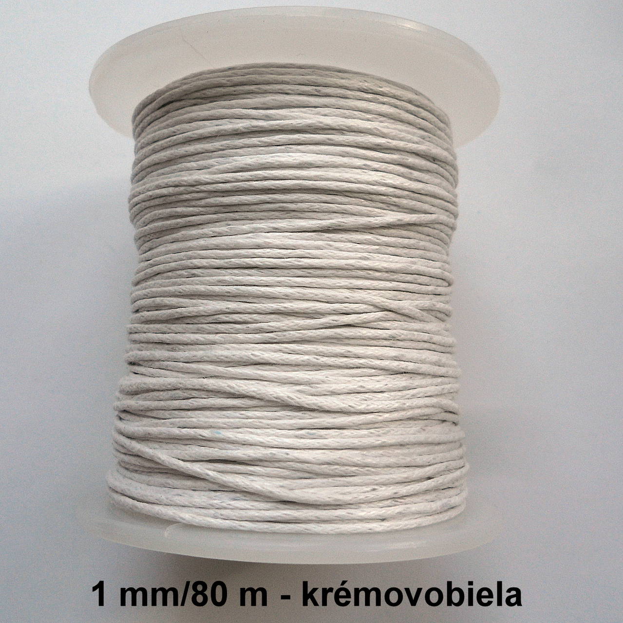 Bavlnená voskovaná šnúrka 1mm-80m (krém.biela)