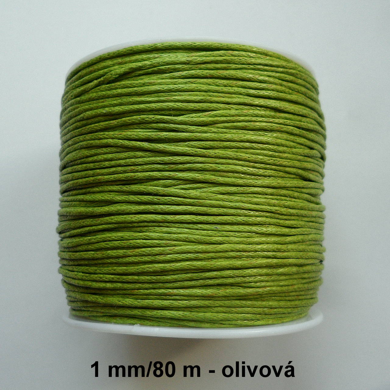 Bavlnená voskovaná šnúrka 1mm-80m (olivová)