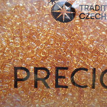 Korálky - Rokajl 11/0 PRECIOSA 2mm TRANSP-10g (zlatá) - 10816231_