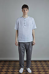 Pánske oblečenie - ľanová košeľa FIN - zľava - 10818930_