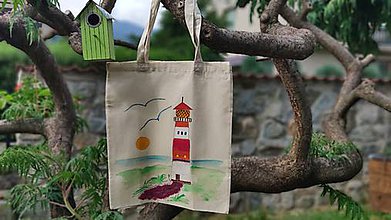 Nákupné tašky - Ručne maľovaná plátenná taška - 10818247_