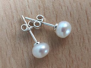 Náušnice - Riečne perly biele v striebre  Ag 925 - BP3 - 10820902_