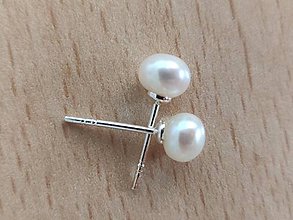Náušnice - Riečne perly biele v striebre  Ag 925 - BP4 - 10820908_