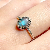 Prstene - Silver Labradorite AG925 Ring / Jemný strieborný prsteň s modrým labradoritom /A0041 - 10822497_