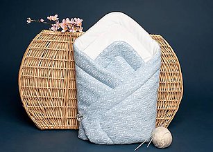 Detský textil - Detská Zavinovačka, "Miss", OEKO-TEX® so Swarovski kryštálom - Modrá - 10824602_
