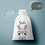 Detské tašky - Vrecko LiLu - zajačik s okuliarmi - 10824003_