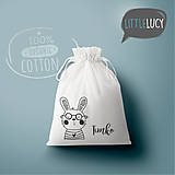 Detské tašky - Vrecko LiLu - zajačik s okuliarmi - 10824007_