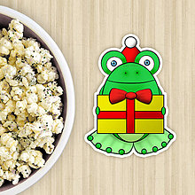 Dekorácie - Žabie grafiky na potlač koláča (vianočná s darčekom) - 10822647_