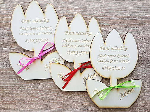 Magnetka tulipán poďakovanie pre pani učiteľku 14cm