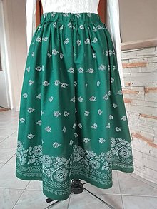 Detské oblečenie - Detská folk sukňa super točivá (Zelená) - 10826178_