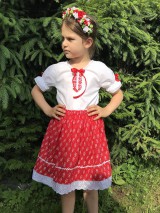Detské oblečenie - Dievčenský kroj v červenom - 10825144_